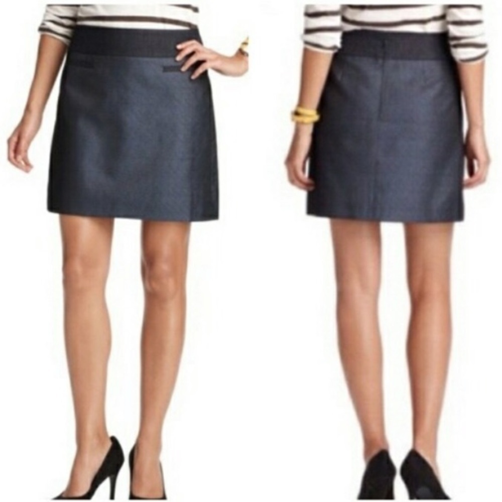 LOFT Jacquard Metallic Shift Skirt
